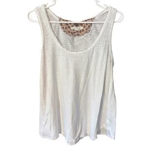 Pure + Good Scoop Neck Tank Top Flowy Cotton Summer Basic Large